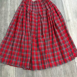 Marisa Christina Red Plaid A-Line Skirt
